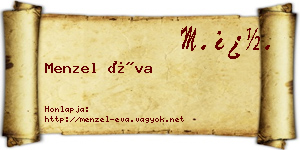 Menzel Éva névjegykártya